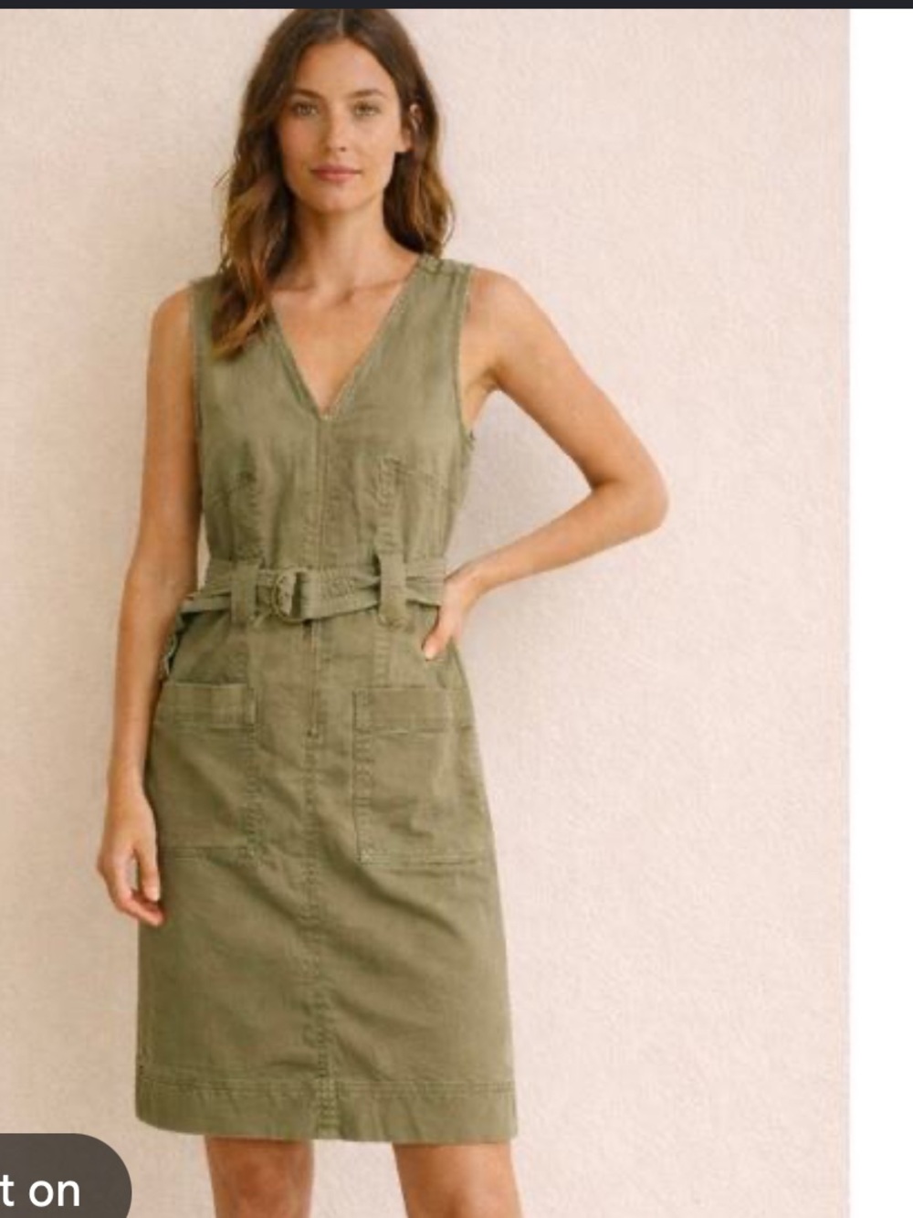 Maeve Anthropologie Oona Utility dress with belt olive green size 00P
